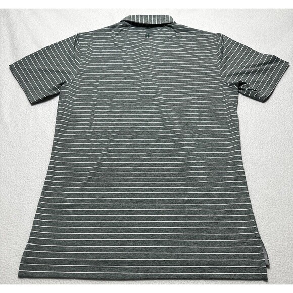 Johnnie O Shirt Men's Small Green Striped Performance Polo Short Sleeve JMP04190 - Picture 4 of 9